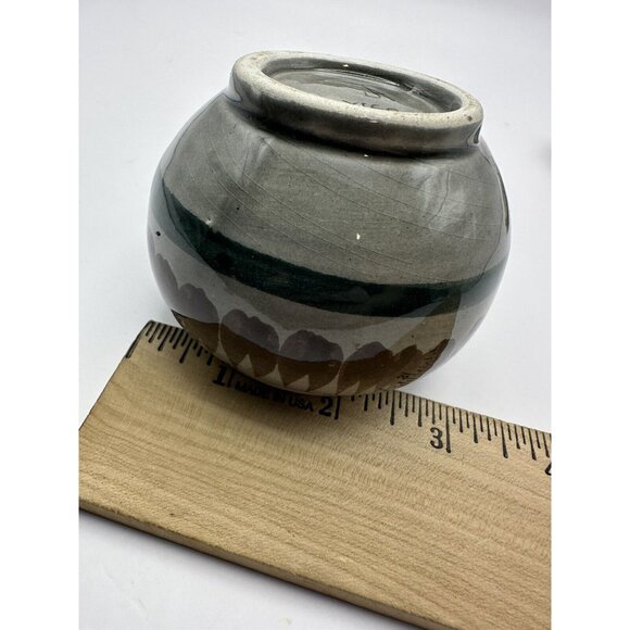 Vintage Mexican Tonala Pottery Round Lidded Trinket Dish Floral Hand Painted - Picture 8 of 9